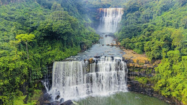 Kambadaga Falls aerial view